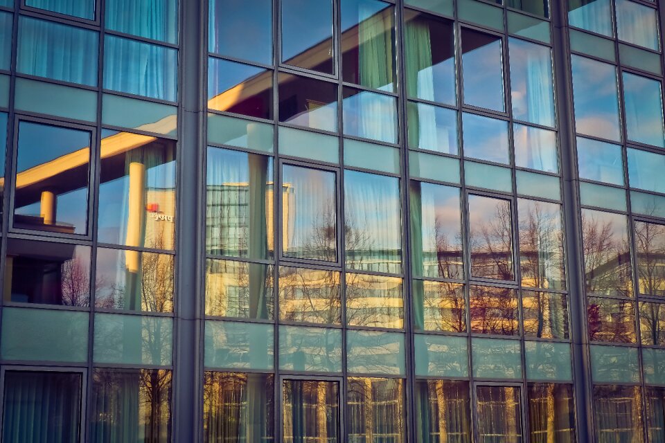 Reflection office facade photo