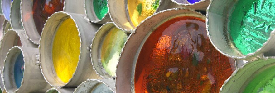 Colorful glass window transparent