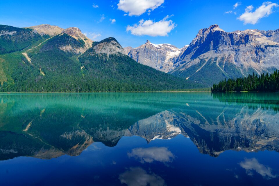 Travel panorama emerald lake