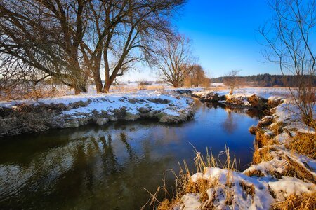 Landscape river winter photo
