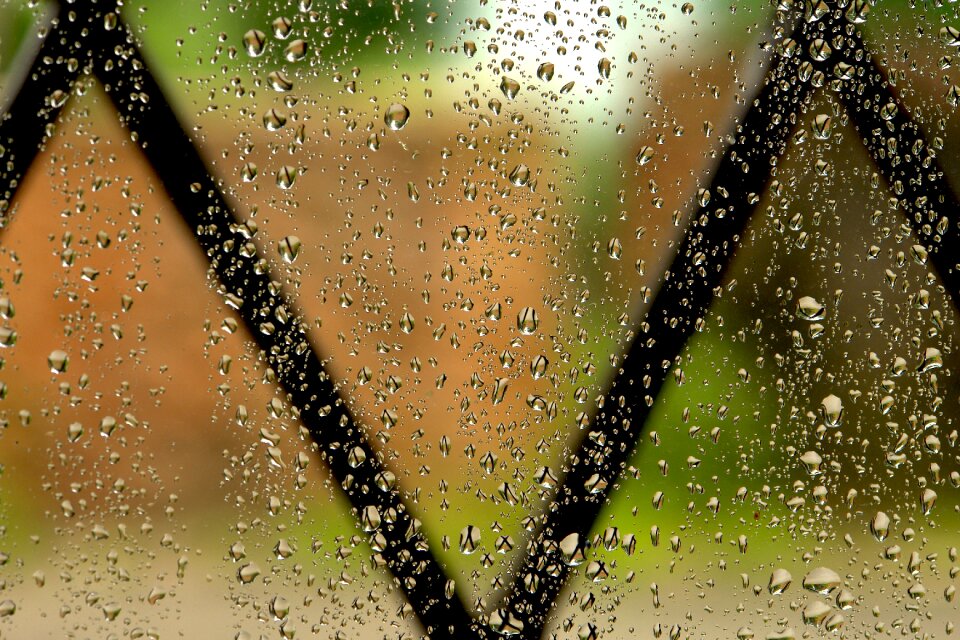 Rainy window drop winter