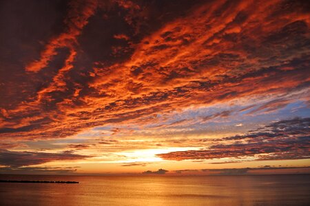 Sea cloud sunset photo