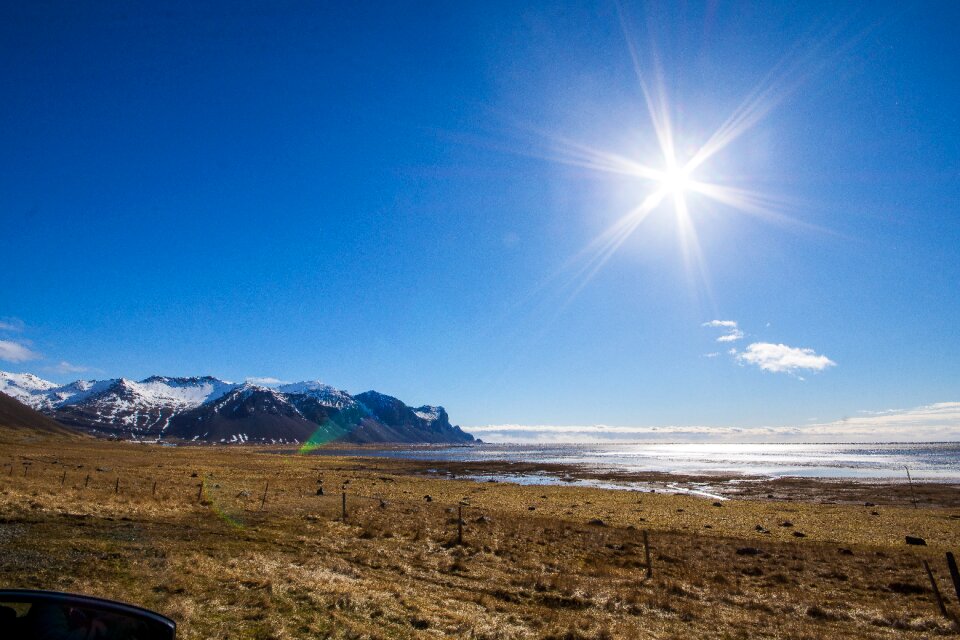 Backlighting landscape iceland