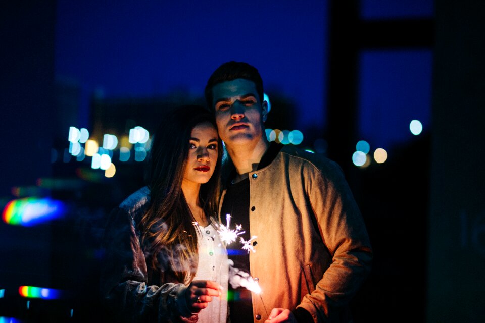 People couple bokeh