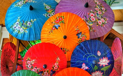 Handmade hand painted colourful