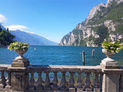 Italy landscape on the lake photo