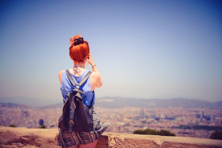 Hair people backpack