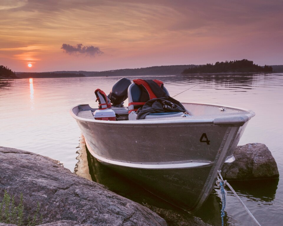 Lake water sunset