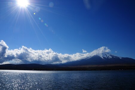 Sun cloud lake photo