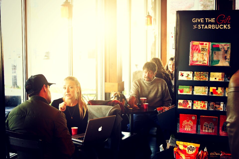 Starbucks man woman