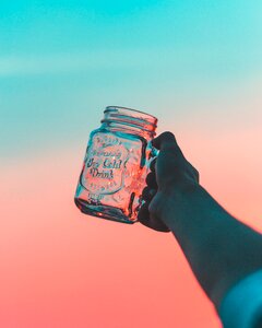 Arm glass jar photo