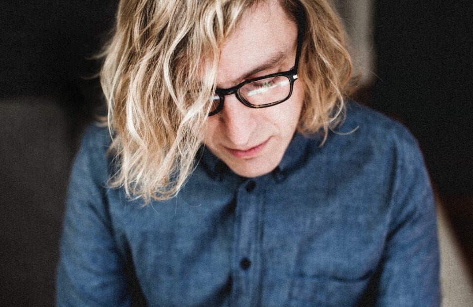 Blonde hair eyeglasses