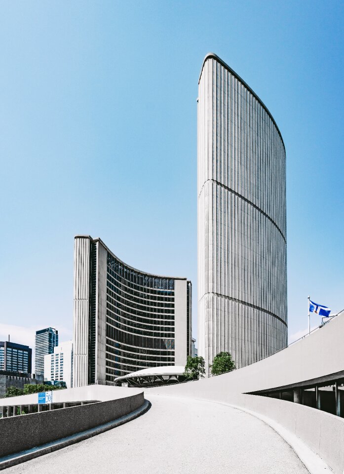 Blue sky skyscraper