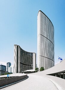 Blue sky skyscraper