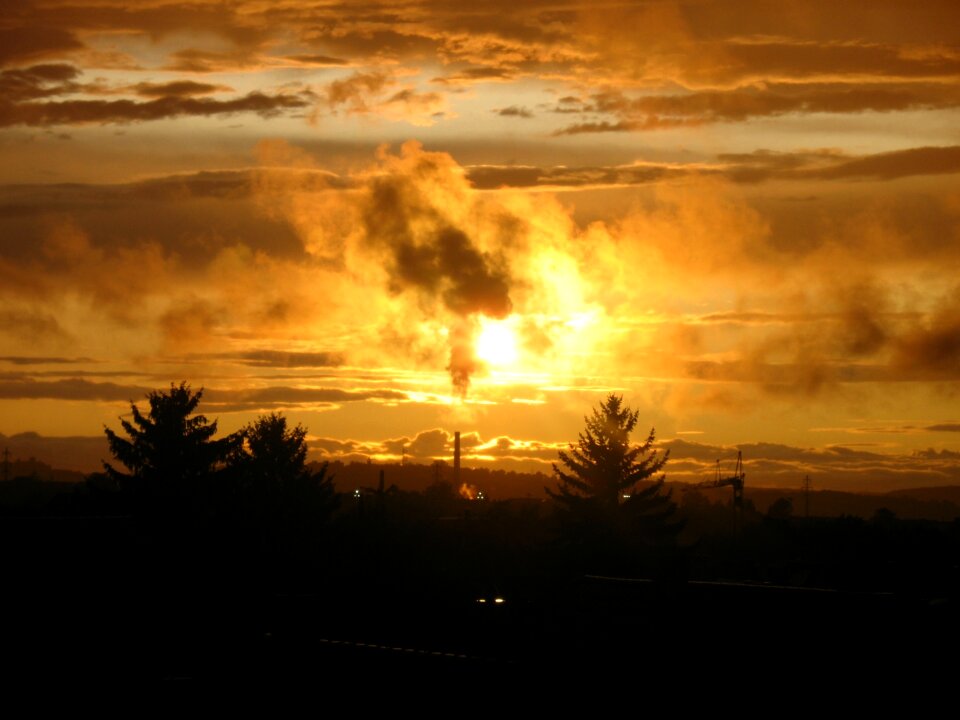 Atmosphere smog sunset