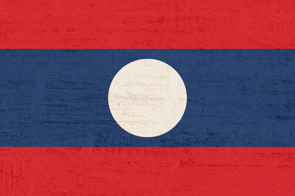 Laos flag south east asia