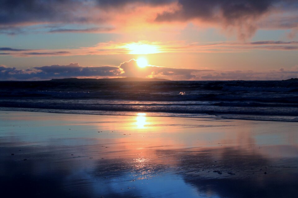 Sunset beach the atlantic ocean