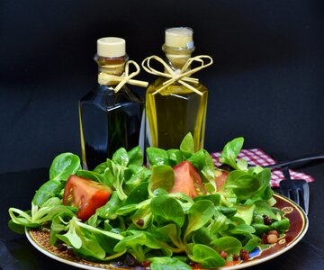 Diced bacon tomato oil photo