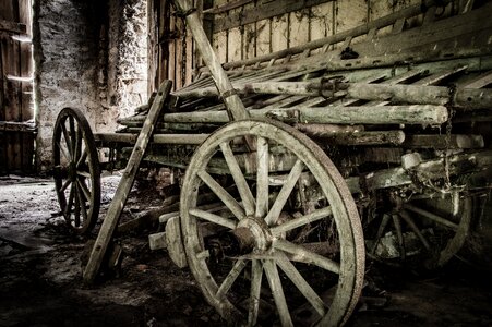 Horse drawn carriage old farmhouse wagon wheel photo