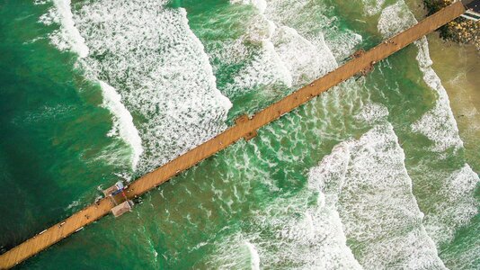 Waves nature pier photo