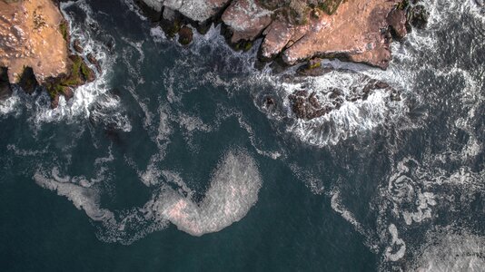 Waves rocks aerial photo