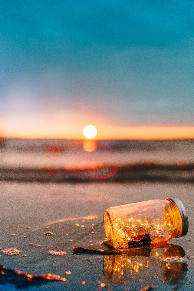 Lightd beach sea