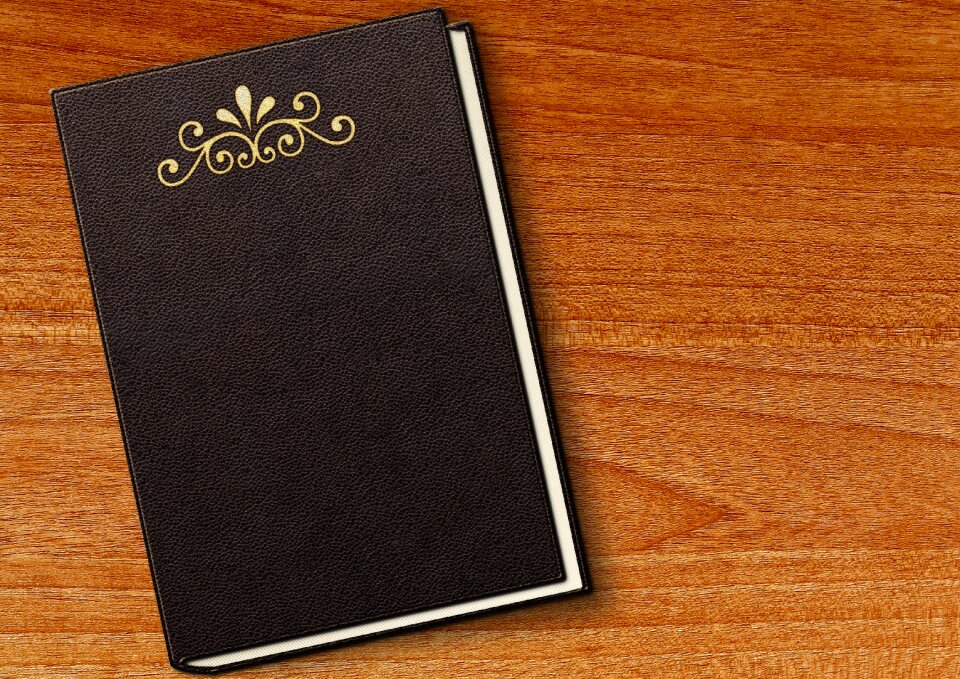 Empty book cover front and back covers