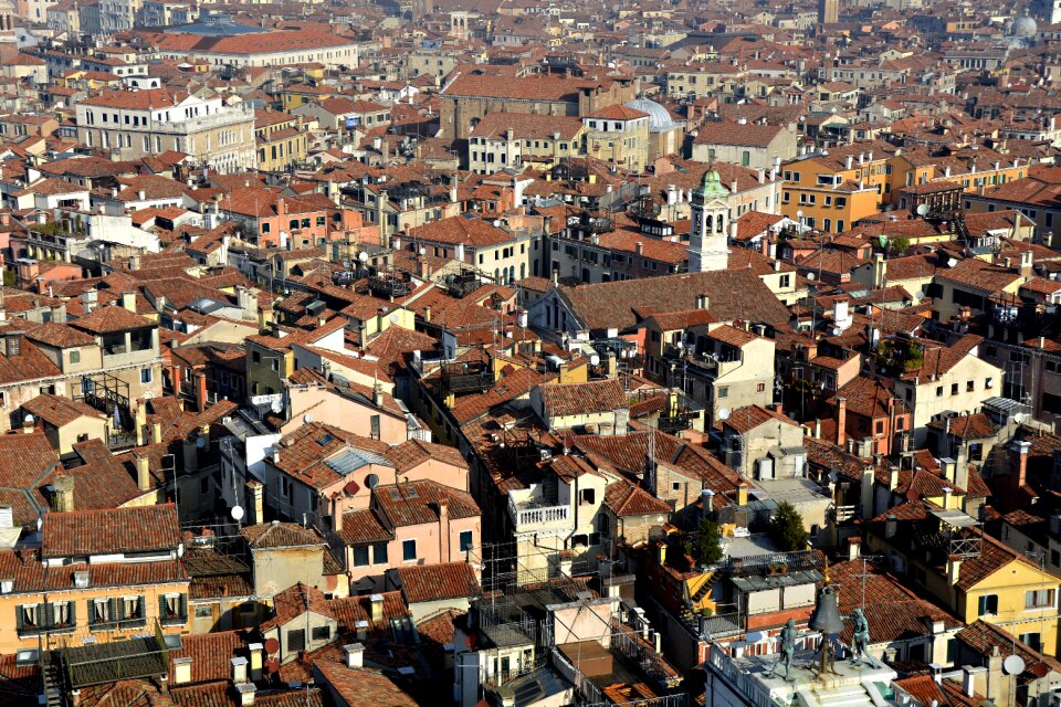 Cityscape downtown roofs photo