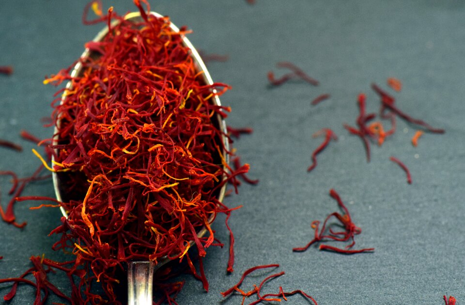 Real saffron saffron strands close up