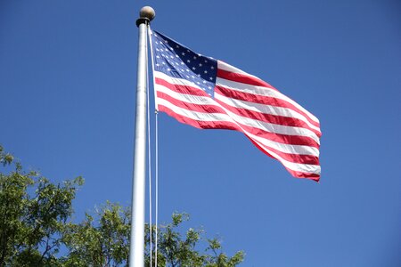 Windy flagpole symbol photo