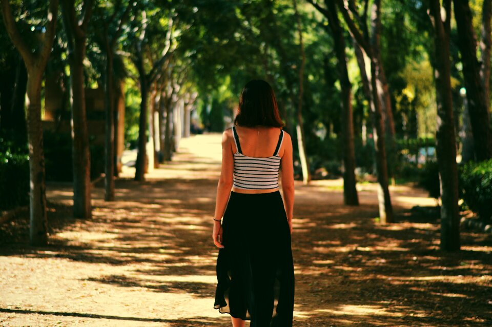 Female walking alone photo