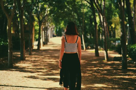 Female walking alone photo
