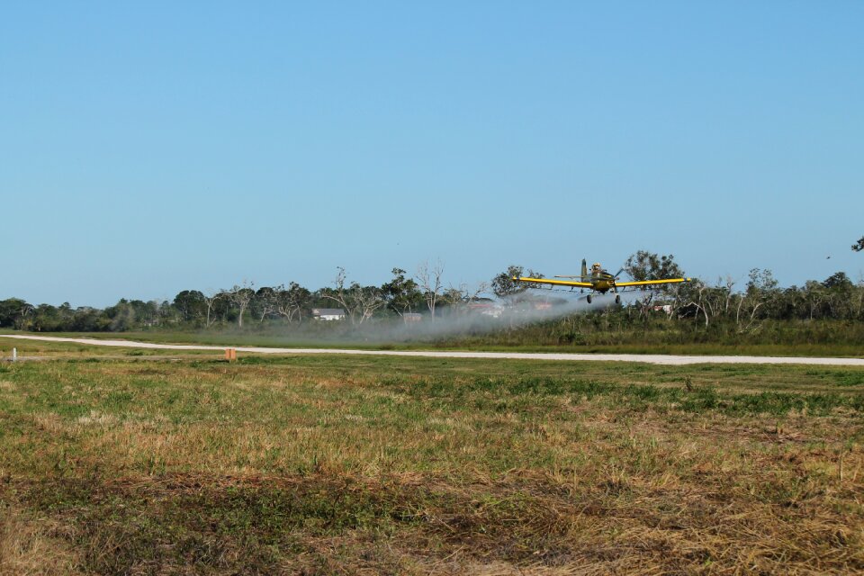Turbine crop duster spraying