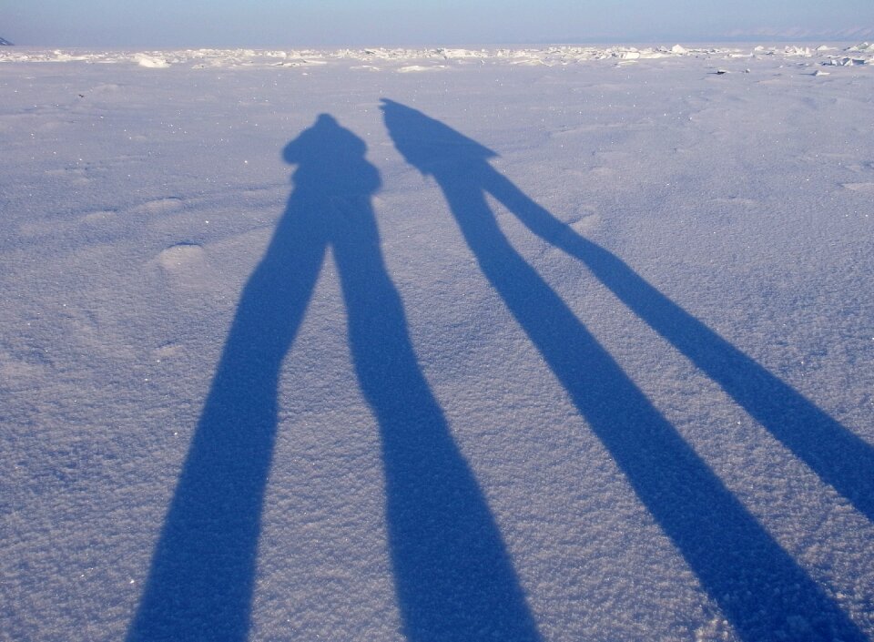 Light sunset long shadows