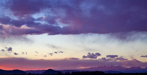 Sky sunset mountain photo