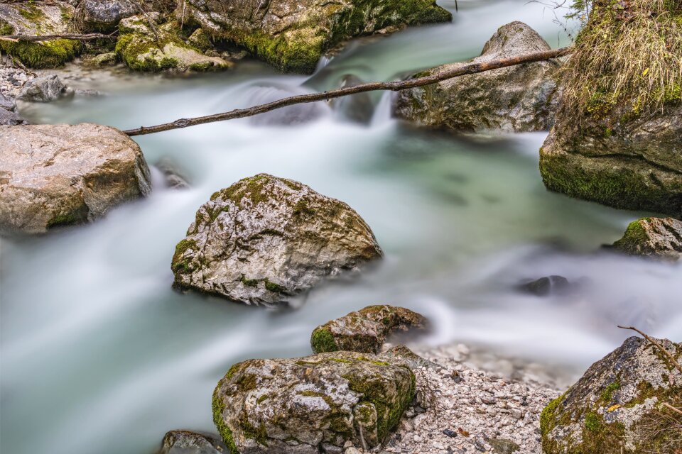 River long exposure rock