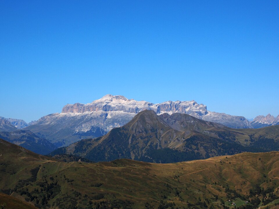 Distant view passo giau ampezzo dolomites