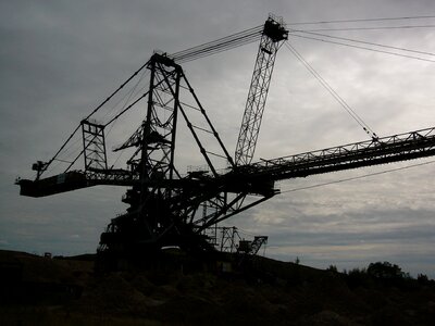 Open pit mining excavators industry photo