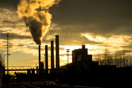 Clouds chimneys energy photo