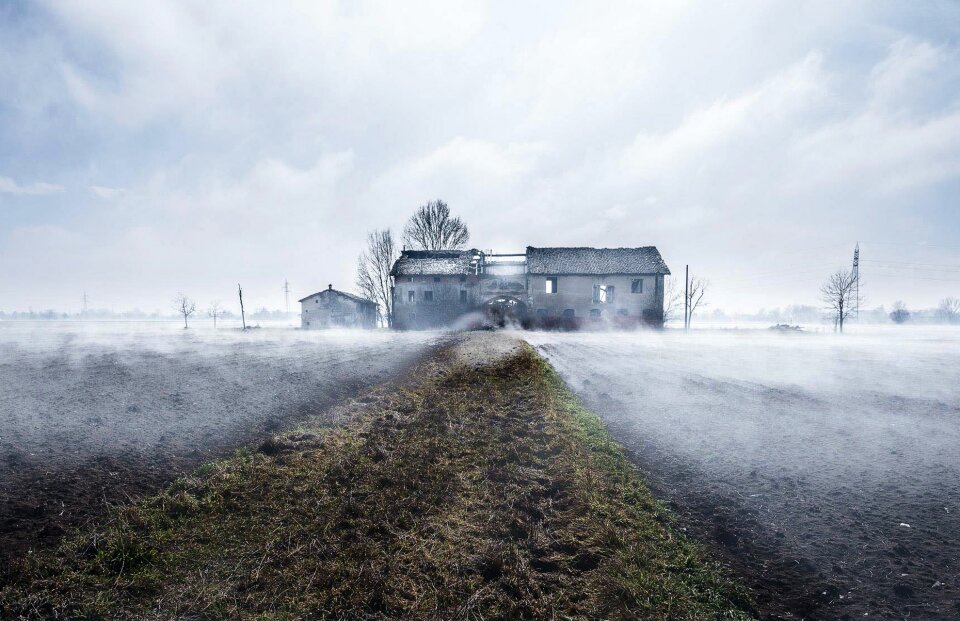 Landscape fog cloud