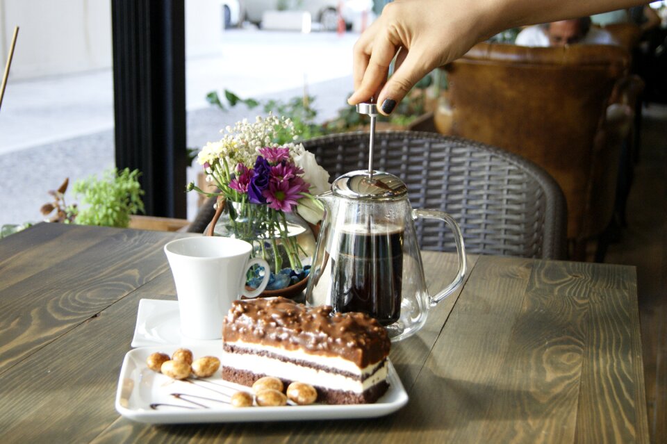 Chocolate pastry hand