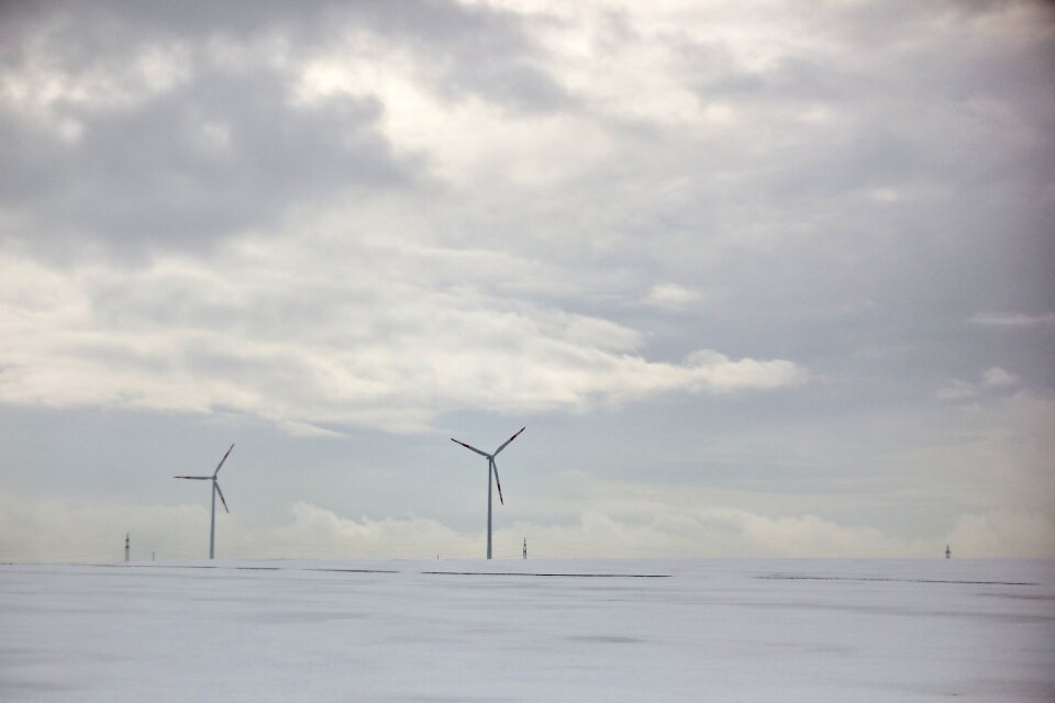Windmill white clouds