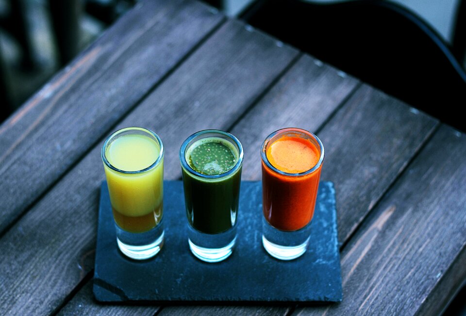 Juice smoothies wooden
