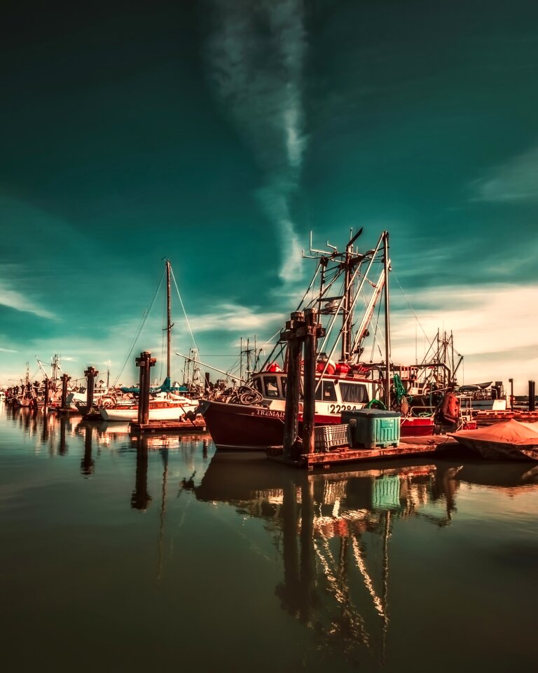 Water reflections boats