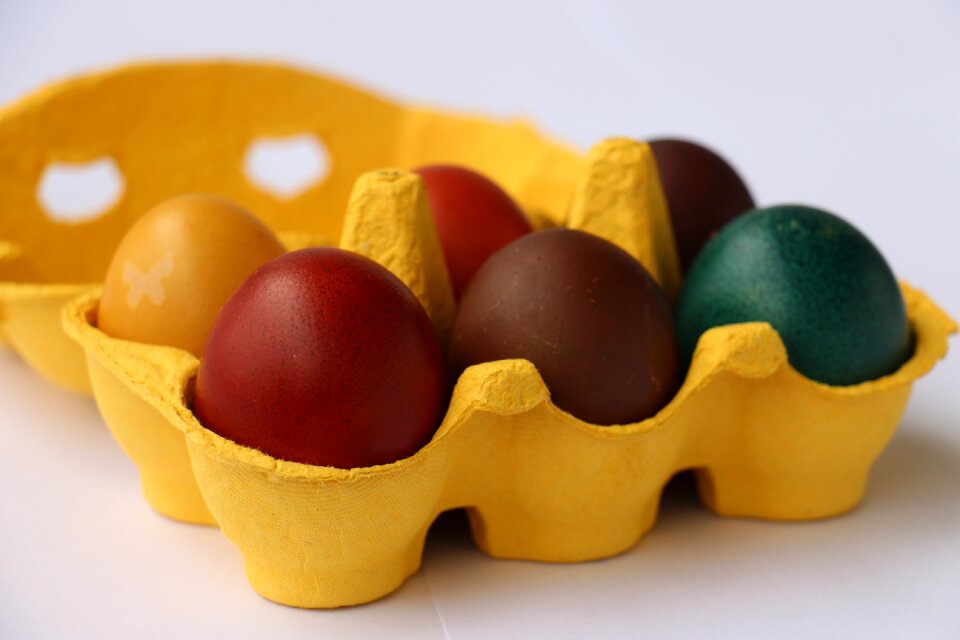 Colored close up easter eggs