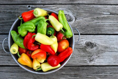 Green peppers garden produce vegetable