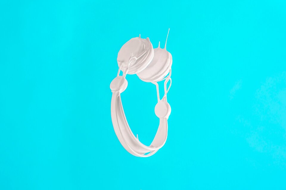 Music headphones teal