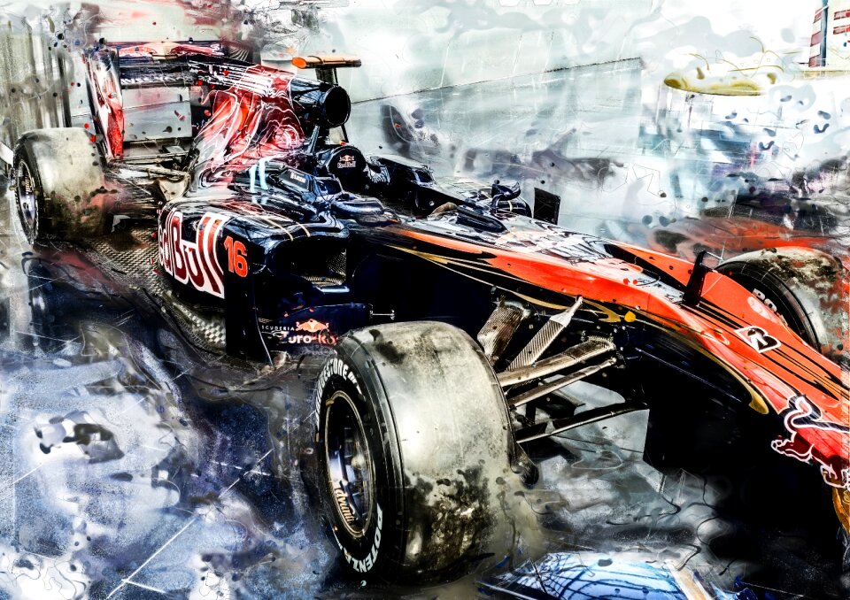 Speed fast red bull