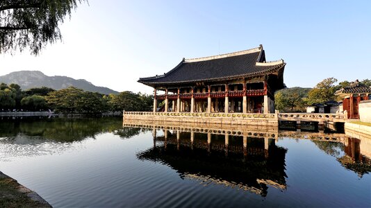 Roof tile republic of korea traditional photo