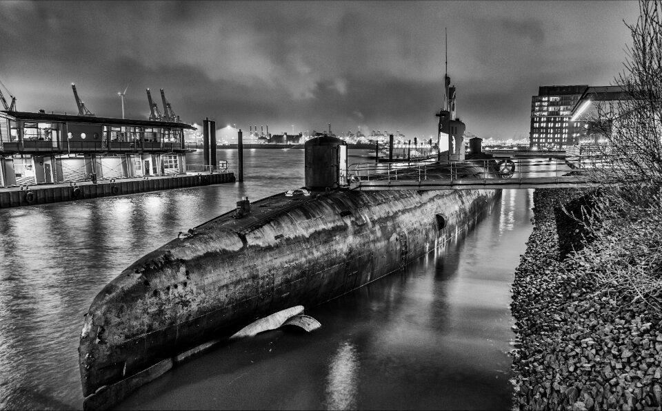 Ship river submarine